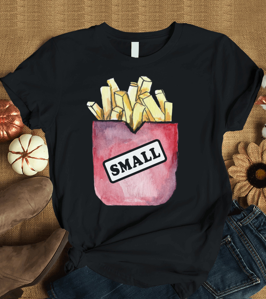 Small Fries French Fry Artwork on Red Container T-Shirt