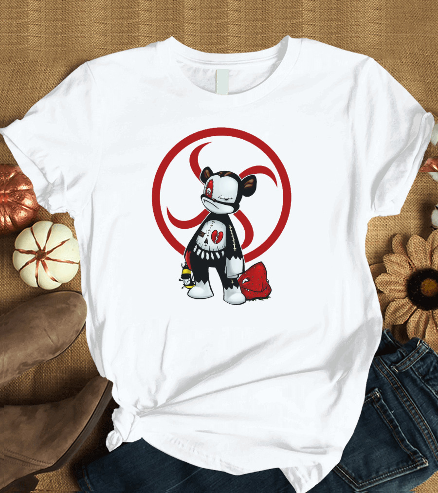 Bear Junior Heartbroken Emo with Biohazard Circle T-Shirt