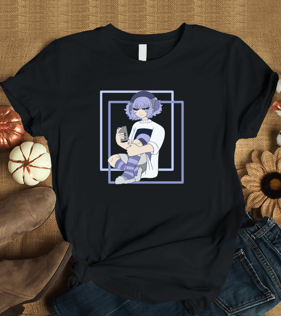 Chill Girl Headphones Cozy Vibe Relaxed T-Shirt