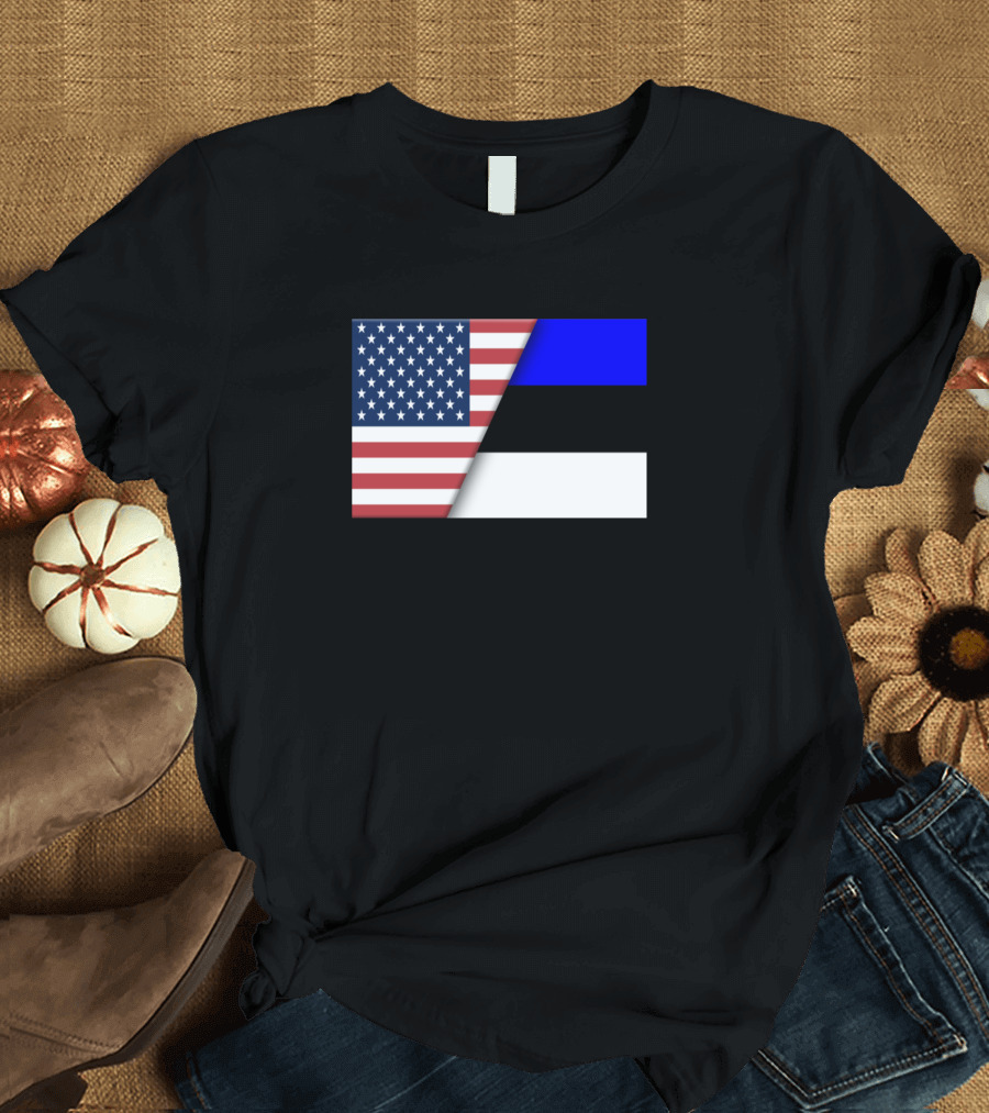 Usa Flag Estonia Estonian Immigrant Ancestry Flags T-Shirt