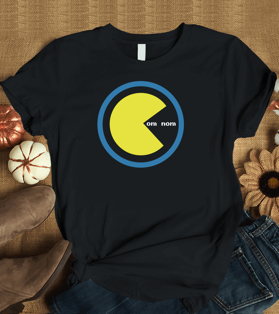 8 Bit Pac-Man Om Nom T-Shirt