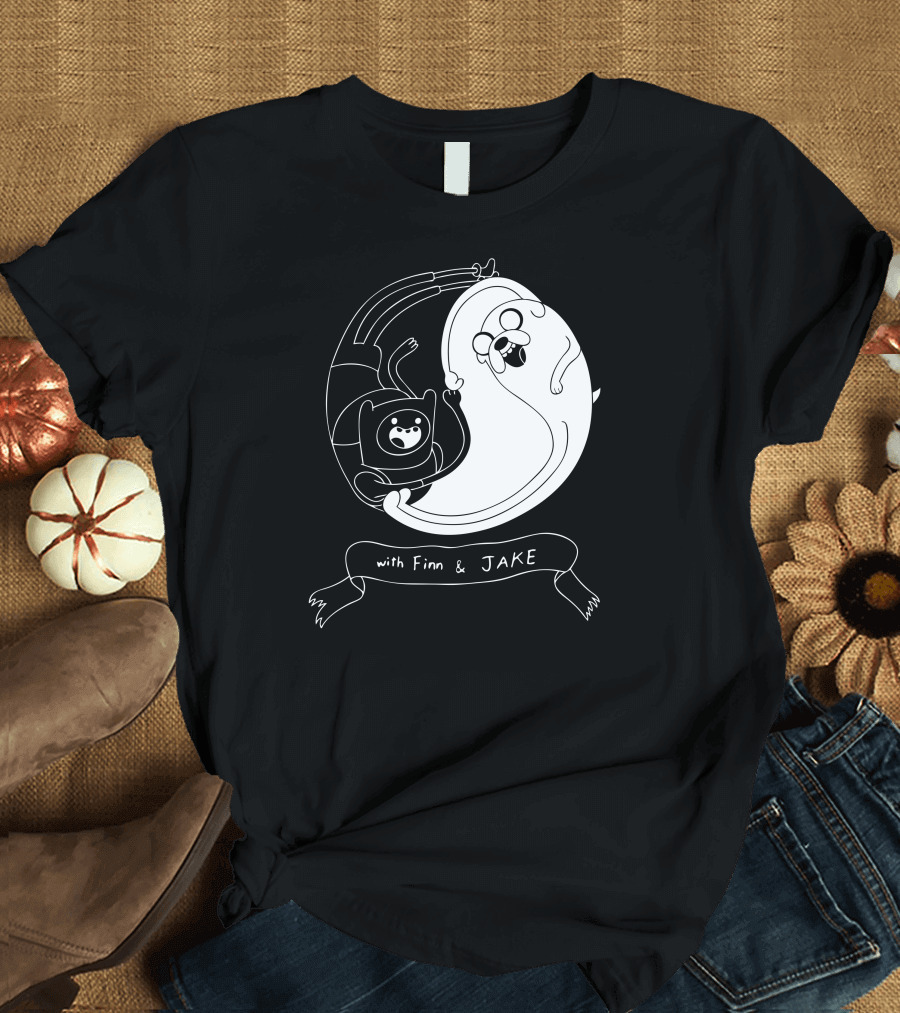 Adventure Tao with Finn and Jake Yin Yang T-Shirt