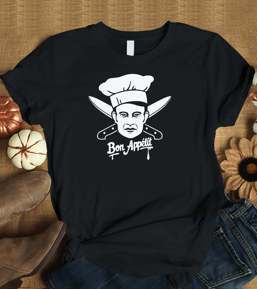Bon Appetit Chef Skull with Crossed Knives T-Shirt