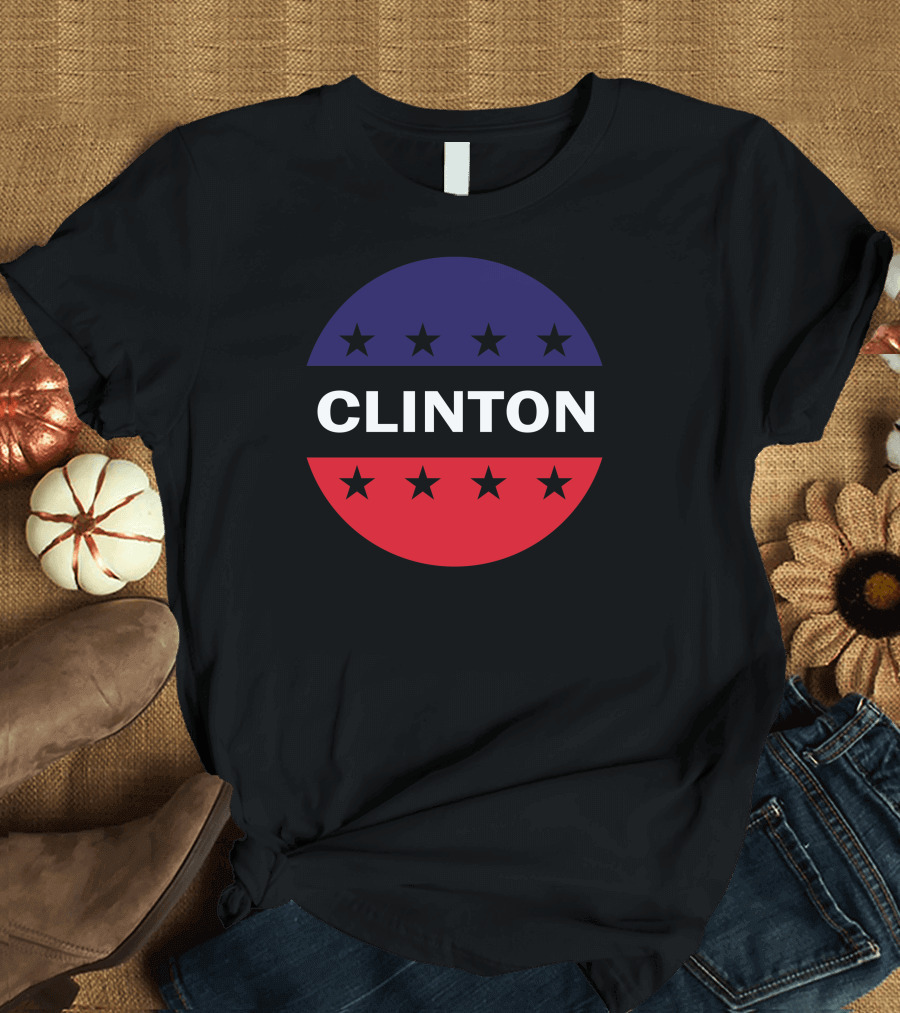 Clinton Red Blue Circle with Stars T-Shirt