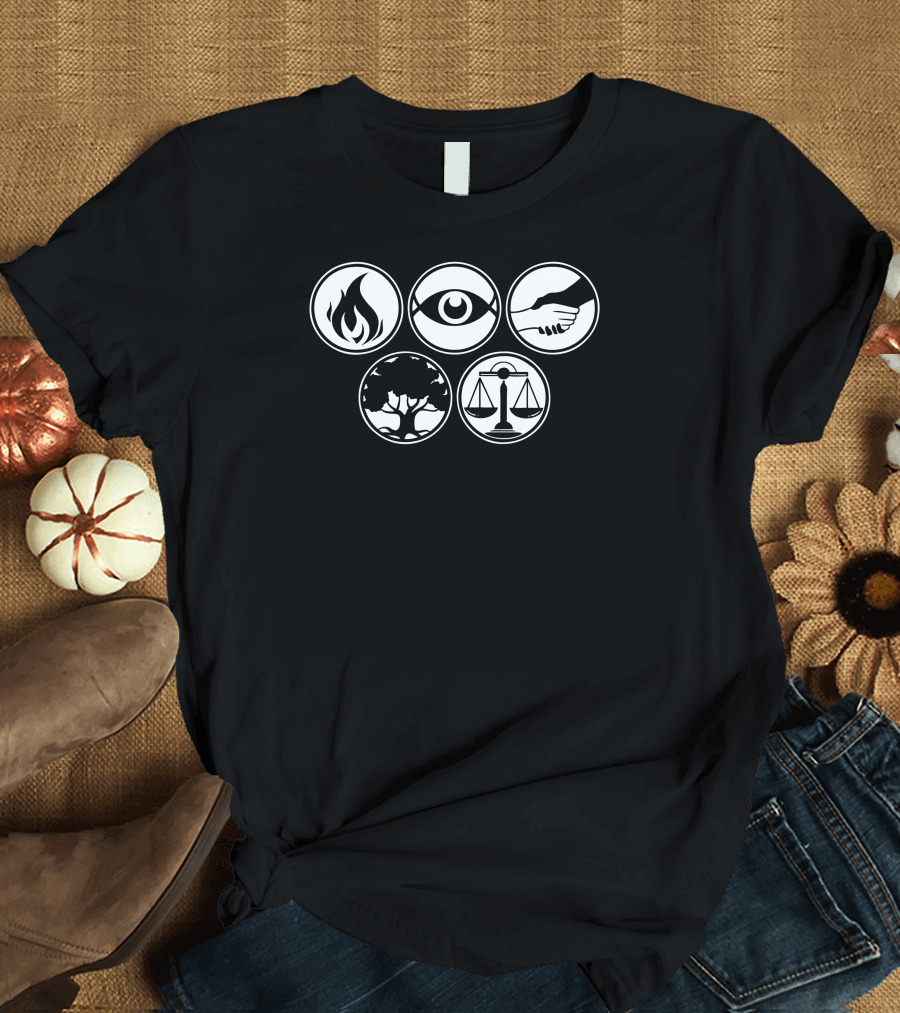 Divergent Factions Symbols Fire Eye Hand Tree Scales T-Shirt