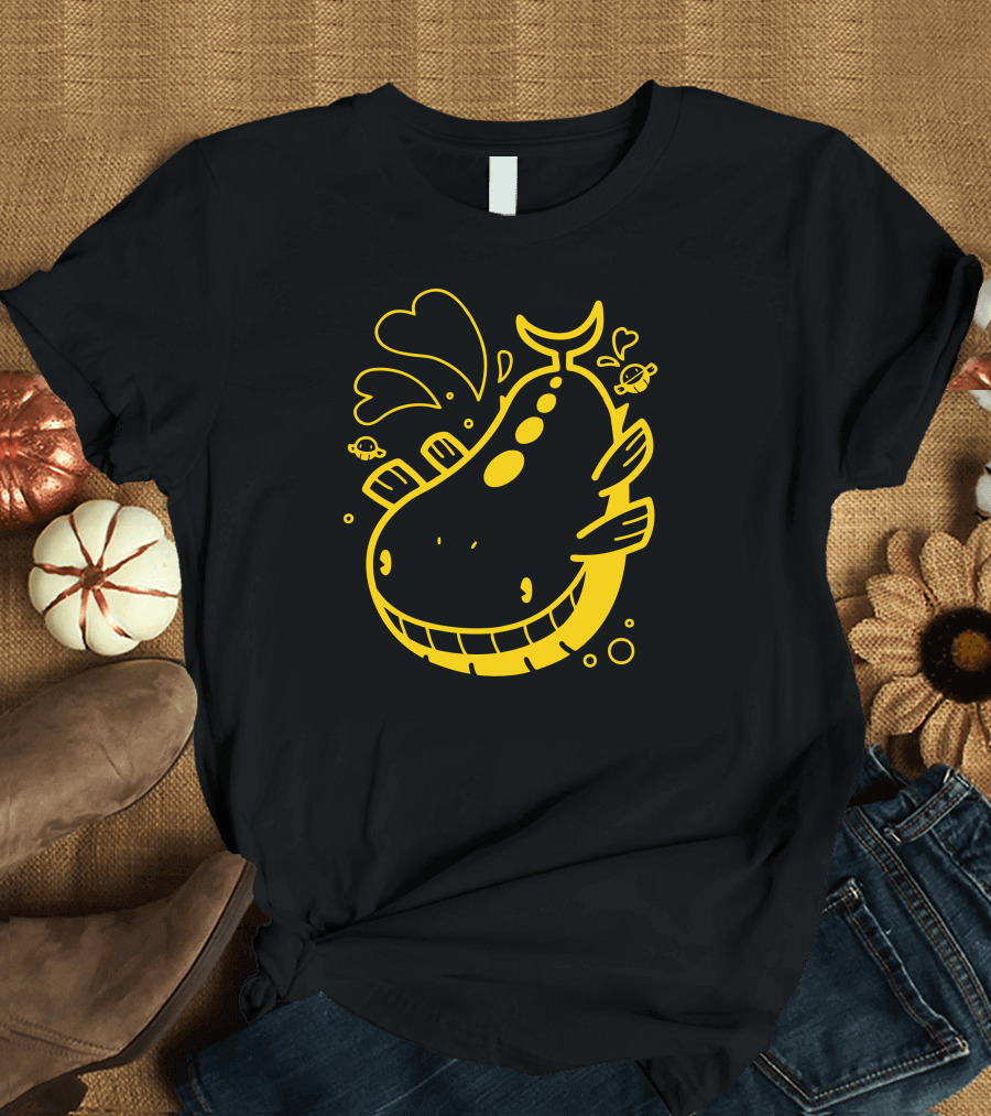 Float On Wailord Yellow Space Whales Plentiful Hearts T-Shirt