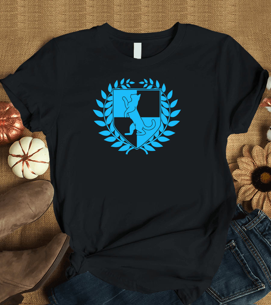 Kitten Crest Blue Laurel Emblem T-Shirt