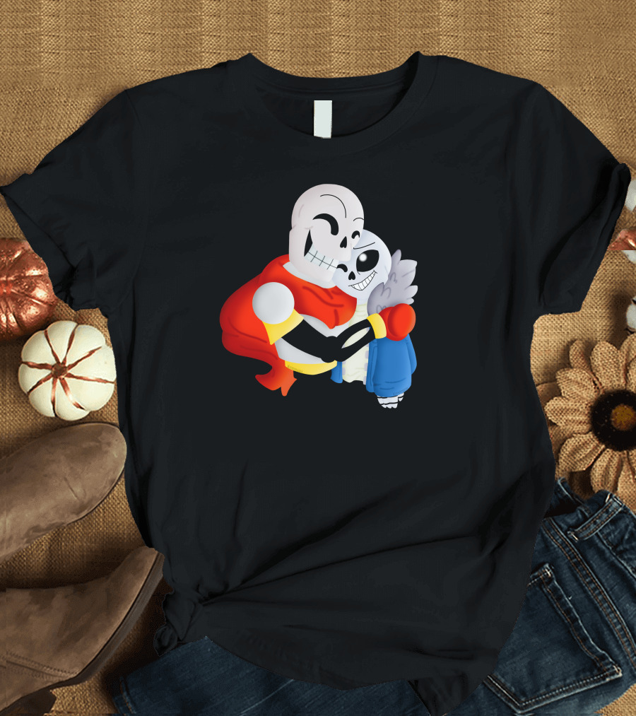 Papyrus and Sans Warm Hug Undertale Skeleton Brothers T-Shirt
