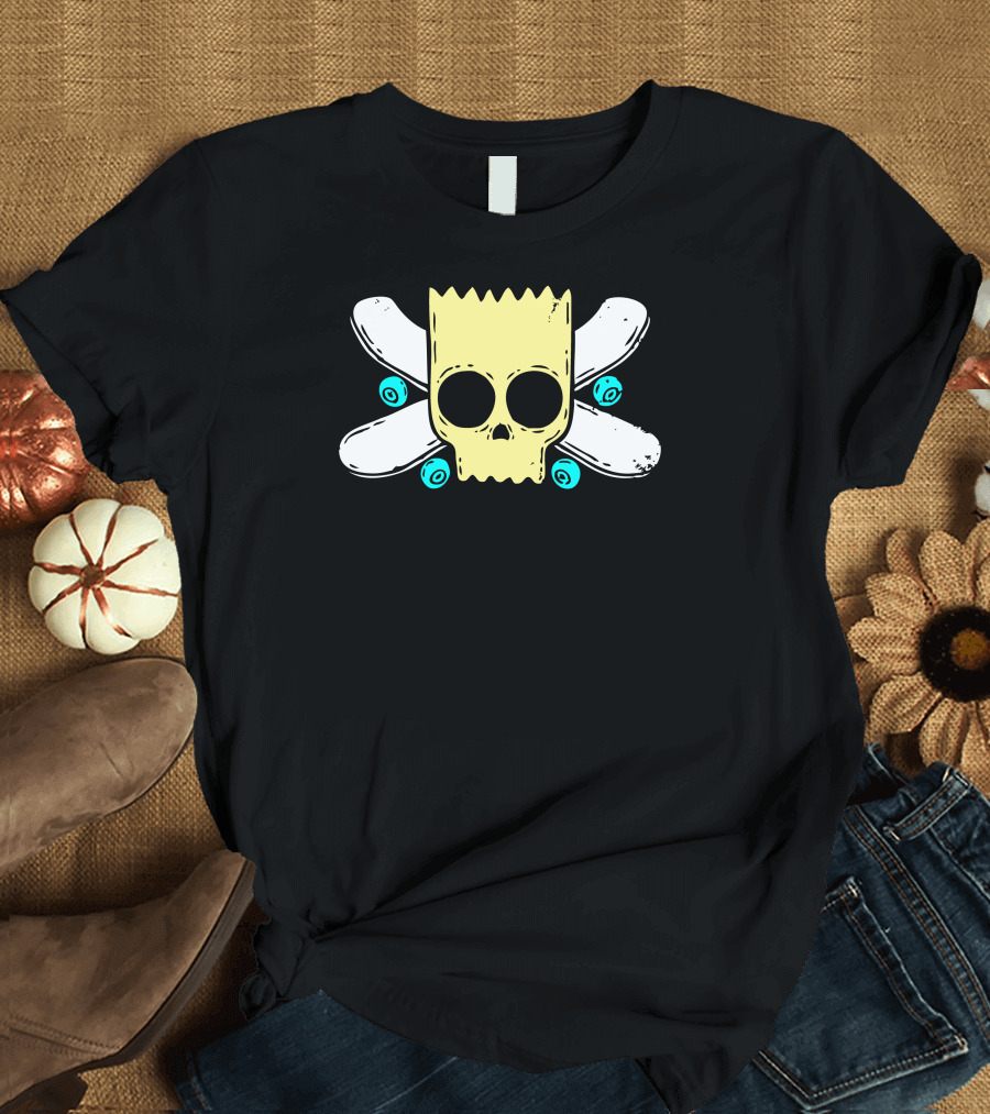 Bart Skull Crossed Skateboards T-Shirt