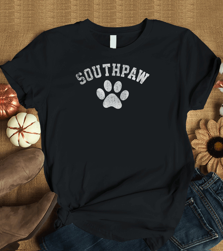 SOUTHPAW Distressed Paw Prints T-Shirt