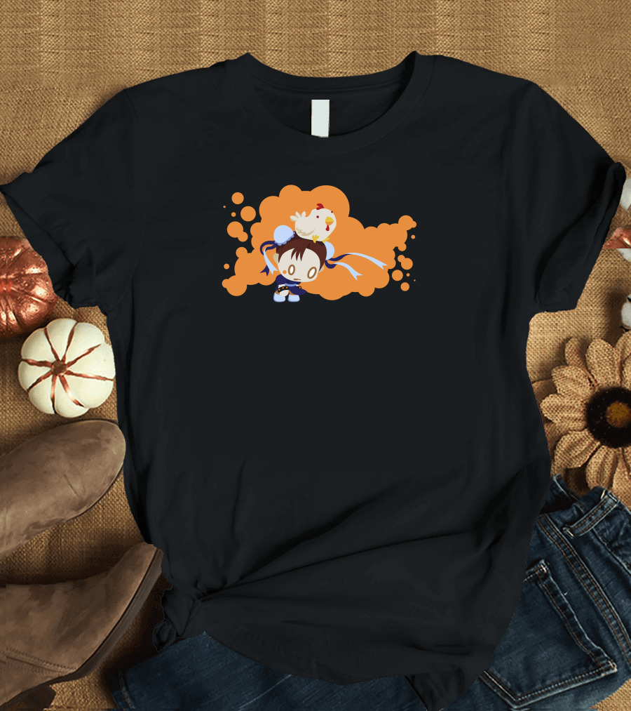 Zombie Chunli Street Fighter Chicken Joke Mashup T-Shirt