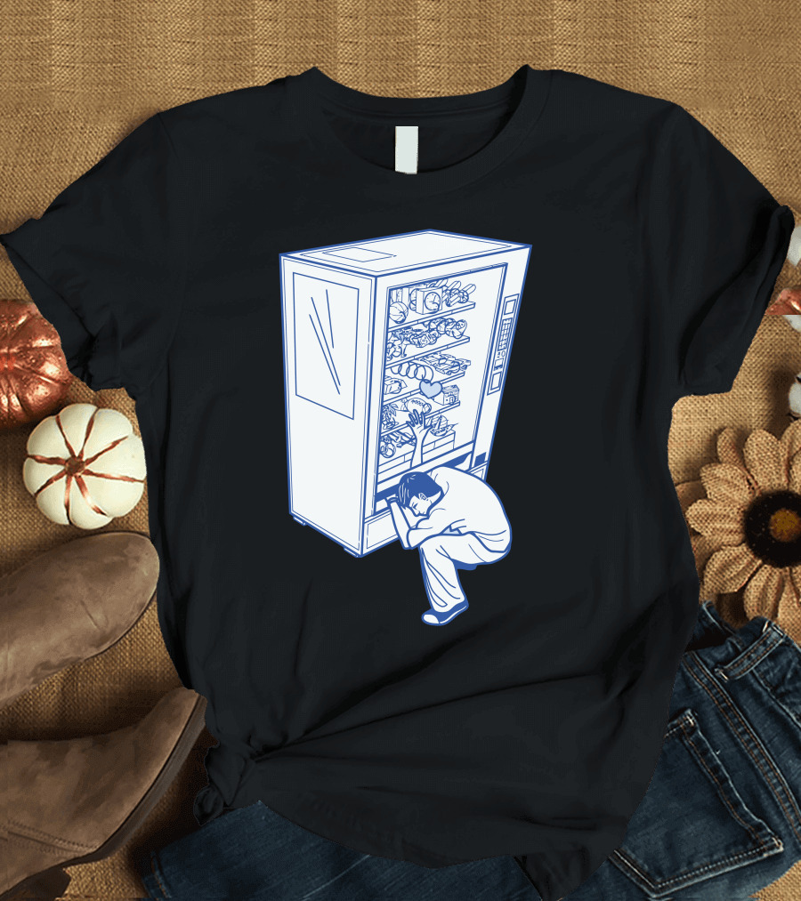 Man Despairing in Front of Vending Machine Some Choices Are Just Out Of Reach T-Shirt