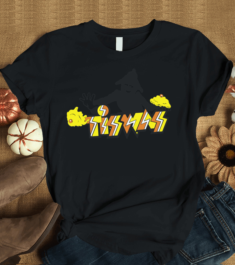 Tiswas Retro Logo with Silhouette and Yellow Slime T-Shirt
