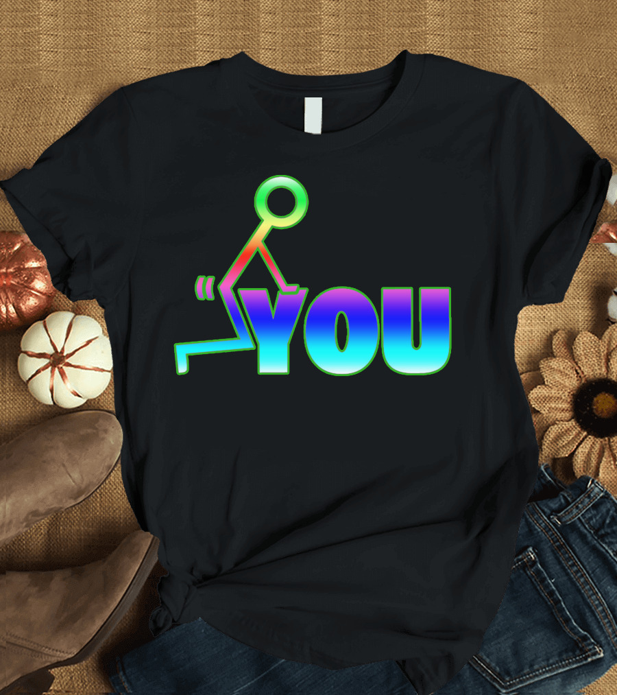 Stick Figure You Rainbow Gradient T-Shirt