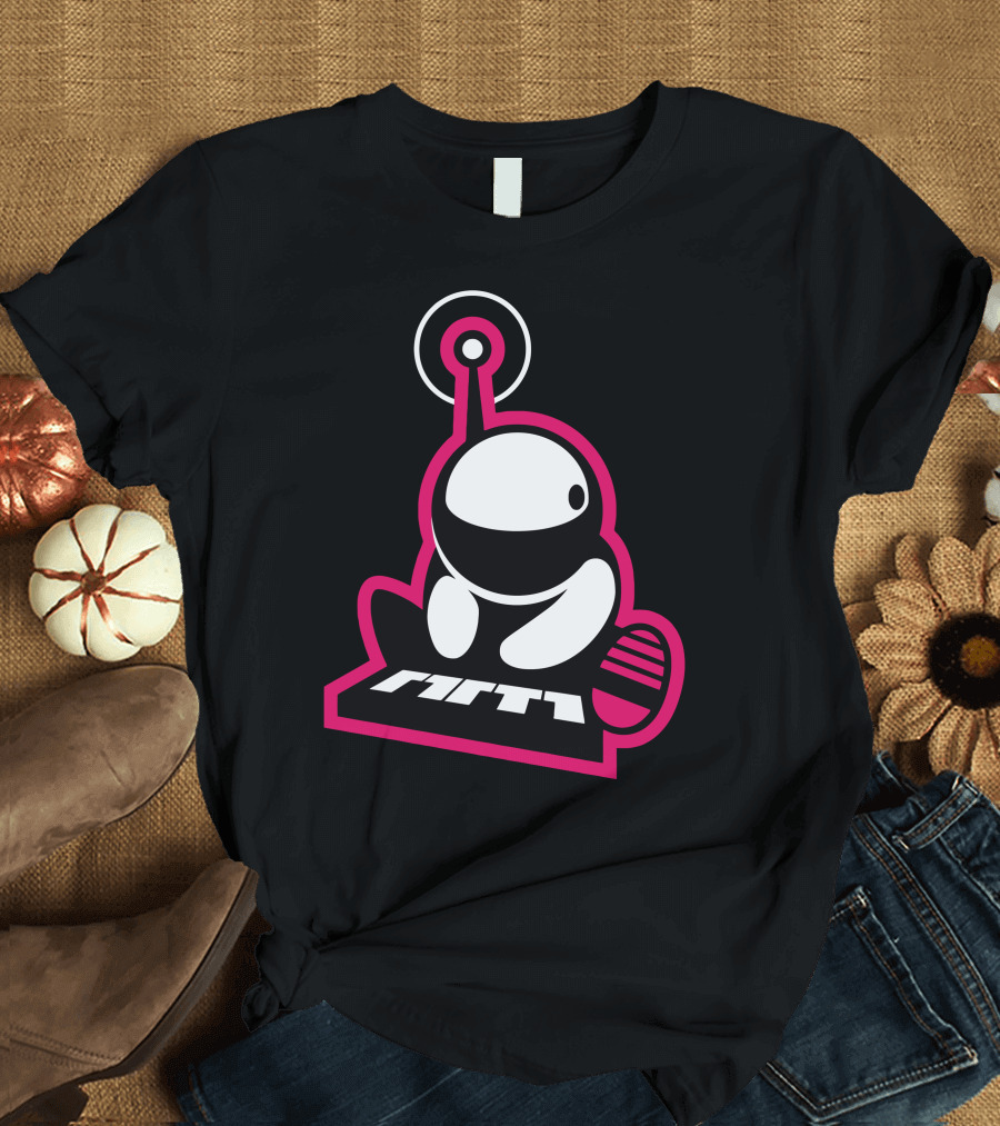 Spaceman Retro Gaming Icon with Antenna and Stylized Text T-Shirt