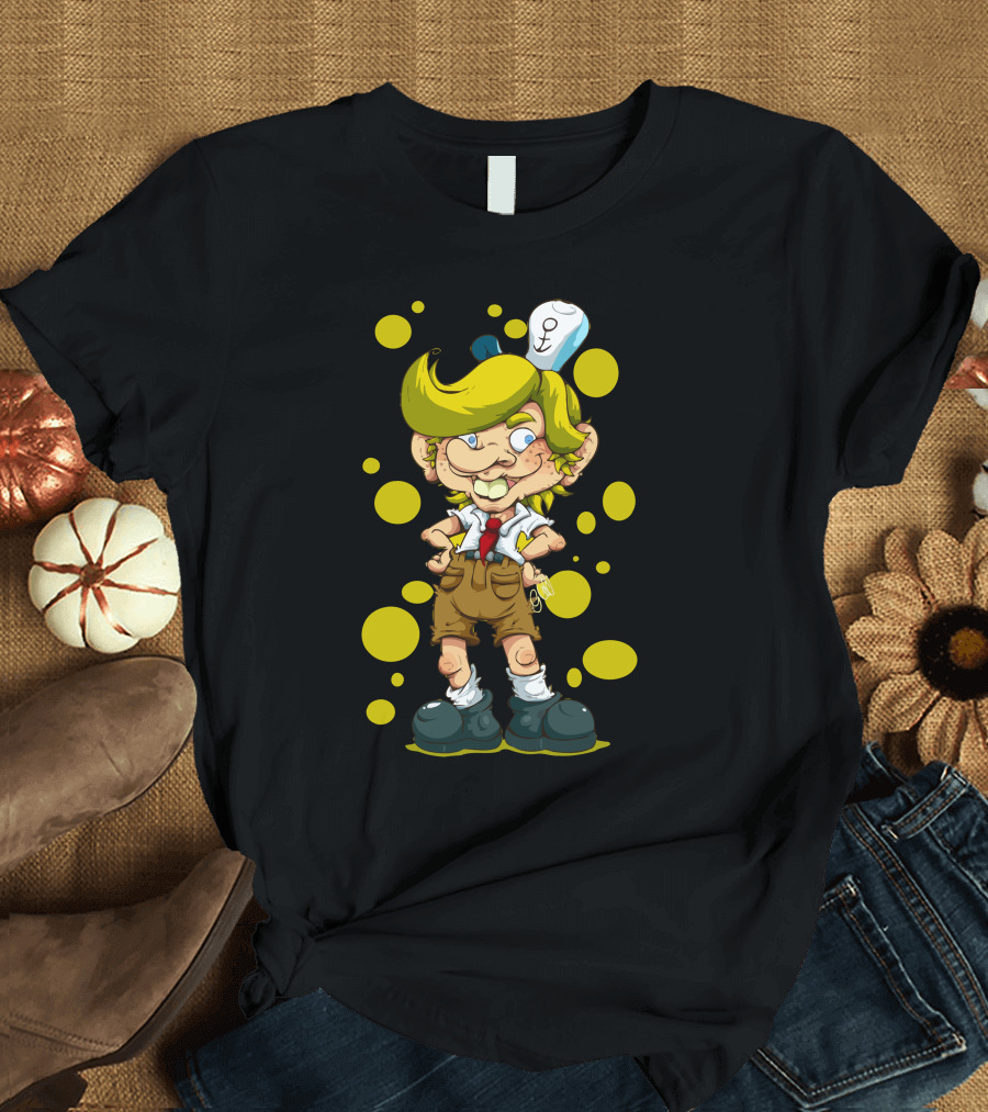 Spongebob Sailor Outfit Cartoon Character with Anchor Hat and Brown Shorts T-Shirt