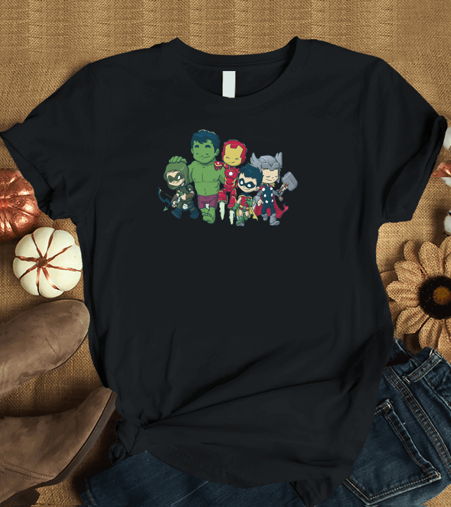 Super Crossover Bros Avengers Hulk Iron Man Thor Heroes Kid T-Shirt