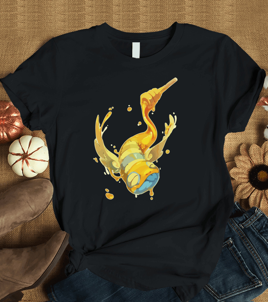 Sweet As Honey Flying Bumblebee Honey Dipper Dripping T-Shirt