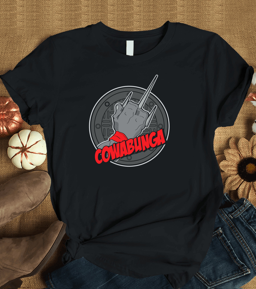 COWABUNGA Ninja Pizza Mutant Sewer Hand T-Shirt