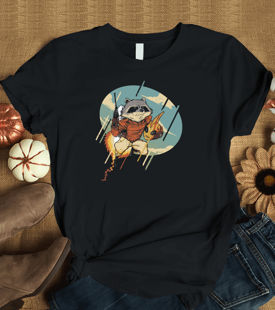 The Raccoonateer Rocket Pack Adventure T-Shirt