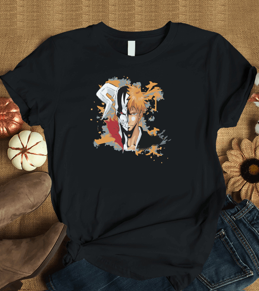 Shinigami and Hollow Duality in Bold Anime T-Shirt