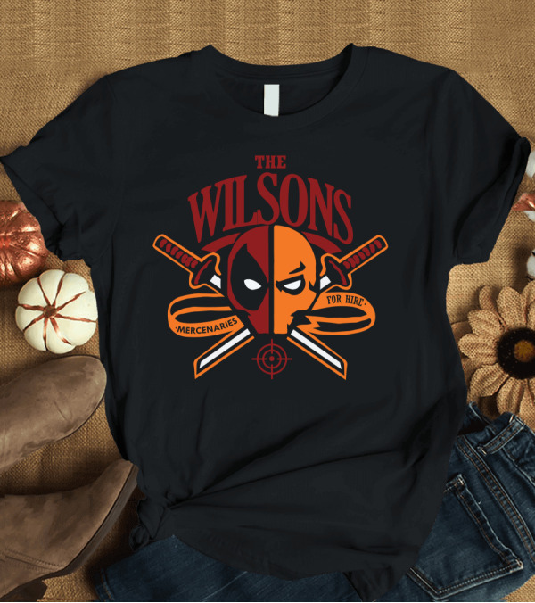 T-Shirt: The Wilsons Mercenaries for Hire Masked Swords Target T-Shirt The Wilsons Mercenaries for Hire Masked Swords Target T-Shirt