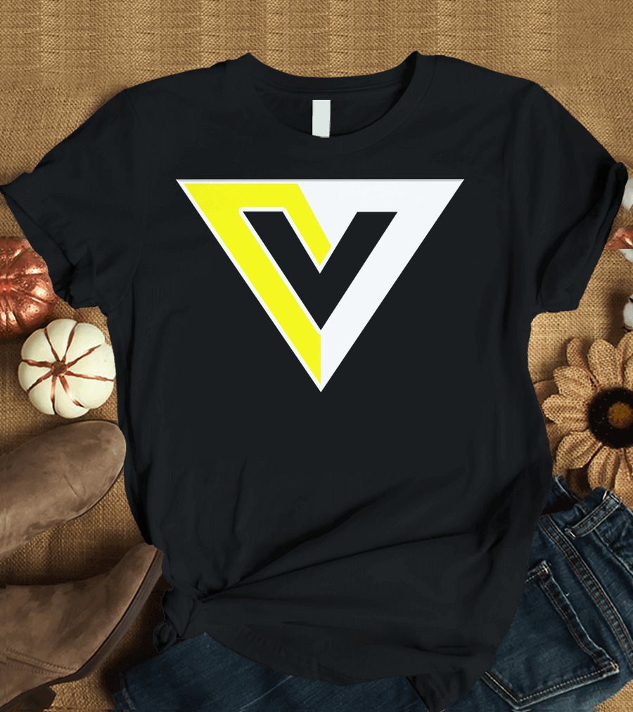 Voluntaryist V Logo Yellow White Triangle T-Shirt