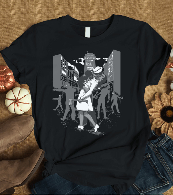 T-Shirt: Z Day Run for Your Lives Zombified Cityscape T-Shirt Z Day Run for Your Lives Zombified Cityscape T-Shirt