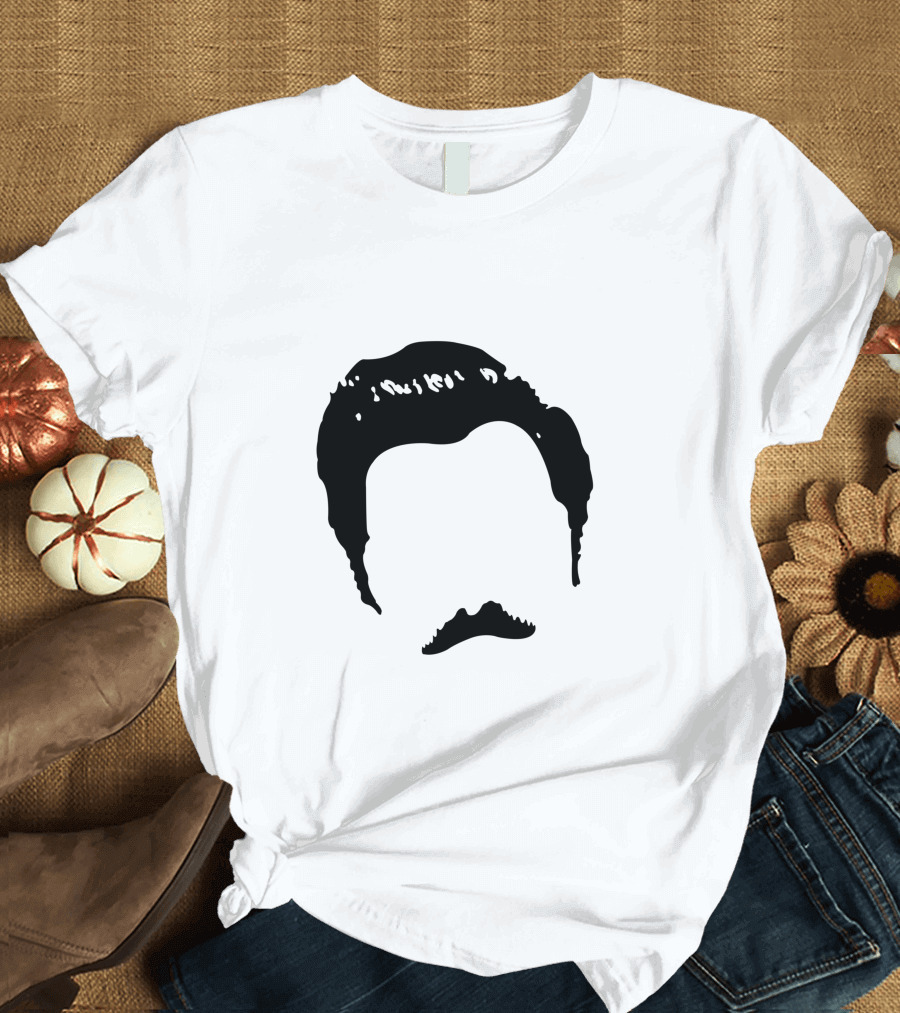 On Heathered Gray Silhouette Iconic Moustache and Hair T-Shirt