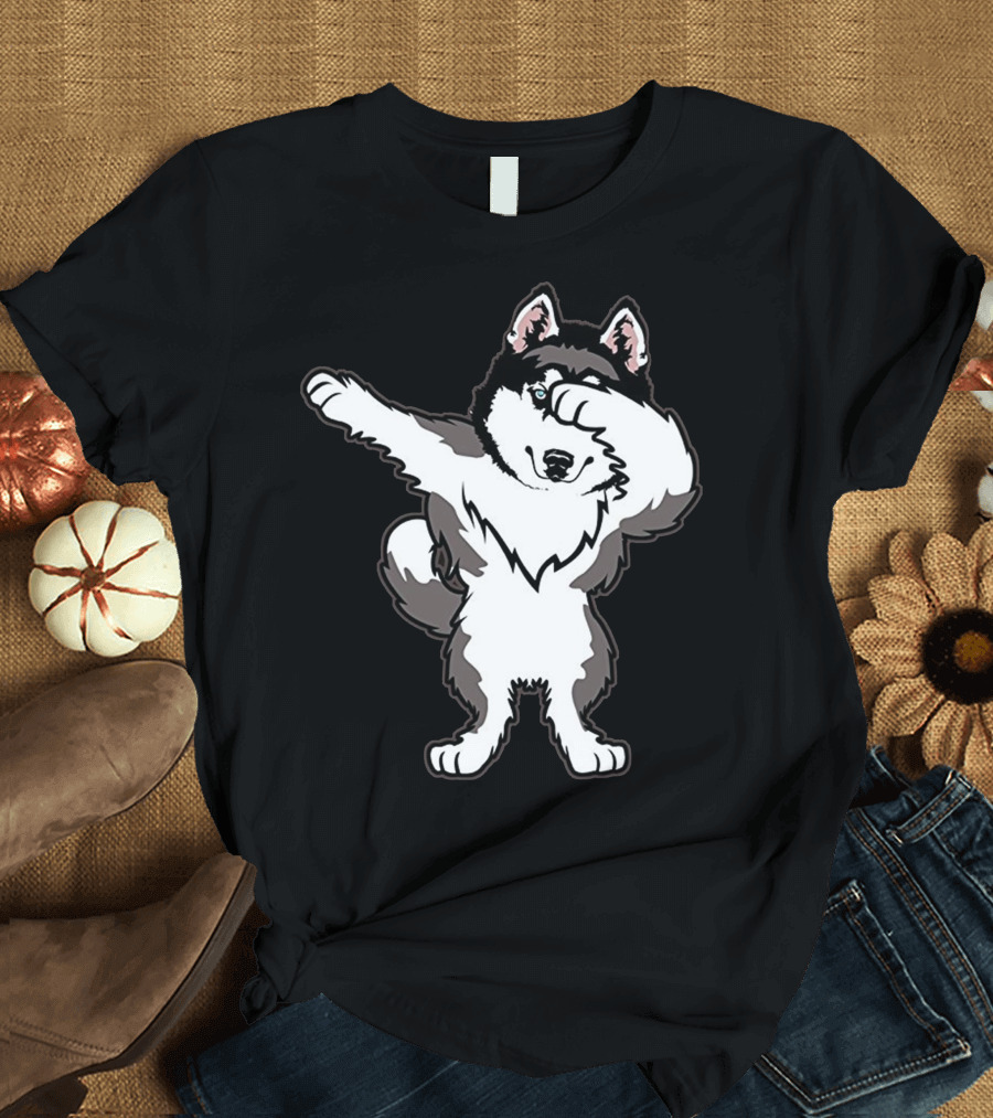 Siberian Husky Cute Dabbing Dance Pose T-Shirt