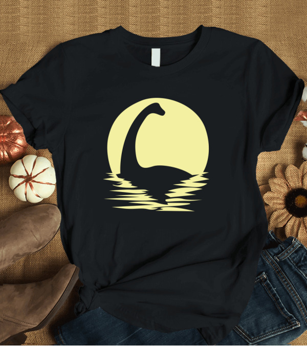 T-Shirt: Dino Rising Against the Moonlit Sea T-Shirt Dino Rising Against the Moonlit Sea T-Shirt