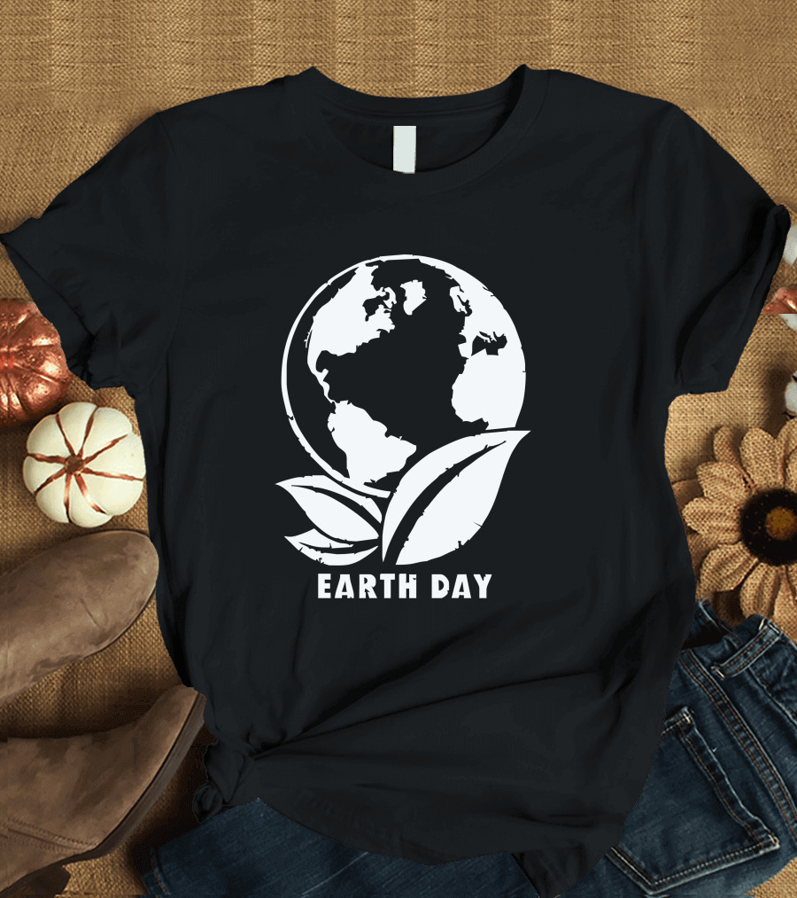 Earth Day Globe with Leaves T-Shirt