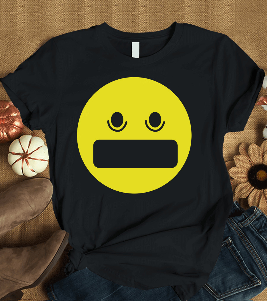 Hah Yellow Emoji Face with Surprised Expression T-Shirt