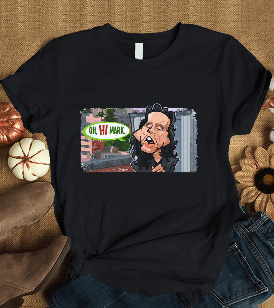 Oh, Hi Mark Rooftop Scene Caricature Comic T-Shirt
