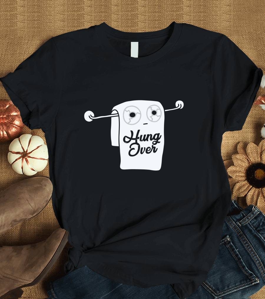 Hung Over Towel Cartoon Face T-Shirt