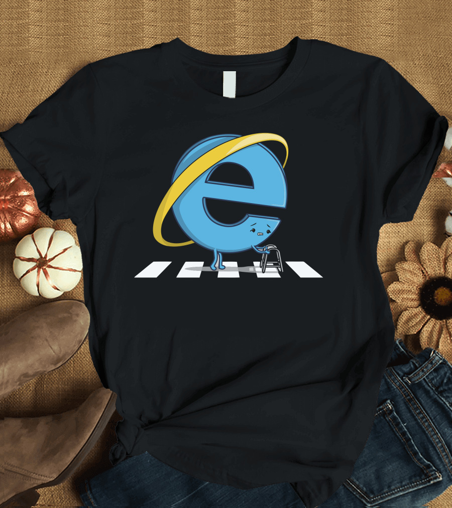 Internet Explorer Walking Frame Zebra Crossing T-Shirt