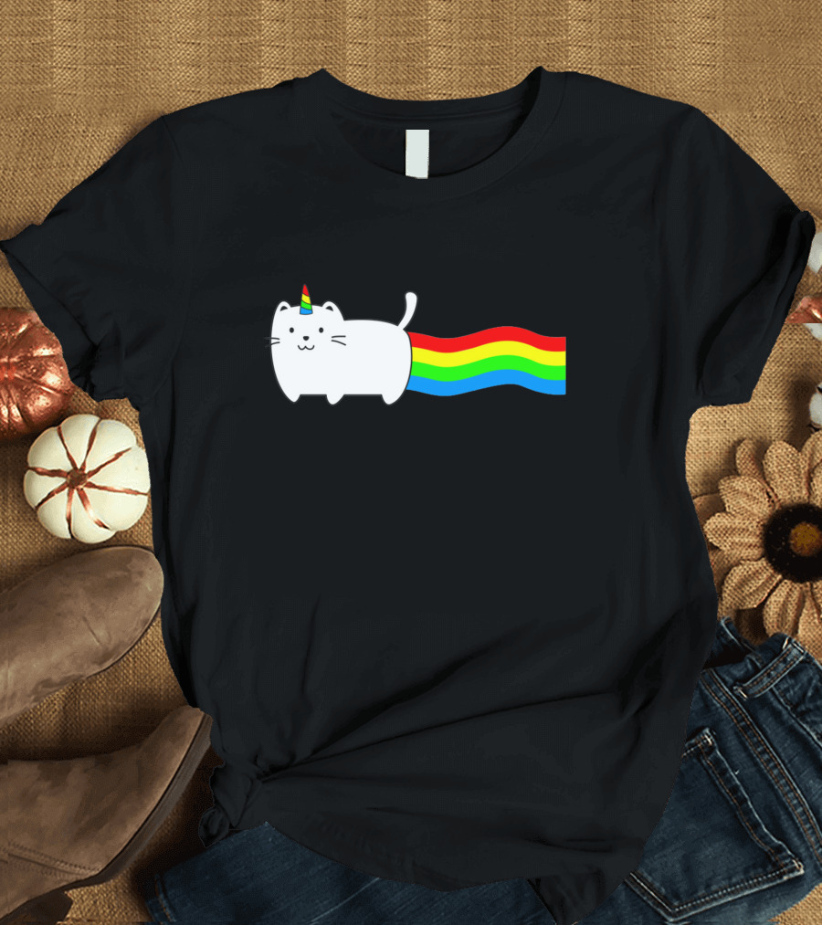 Magical Cat Unicorn Rainbow Poptart T-Shirt