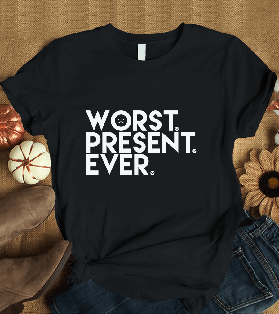 Worst Present Ever Sad Face Emoticon T-Shirt