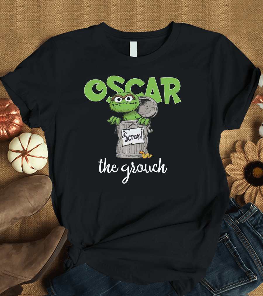Oscar The Grouch Scram Trash Can T-Shirt