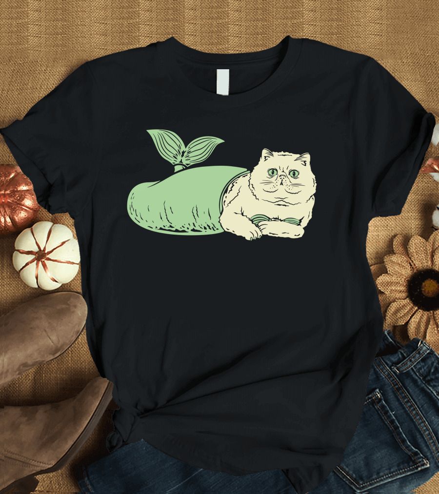 Purr Maid Cat with Mermaid Tail T-Shirt