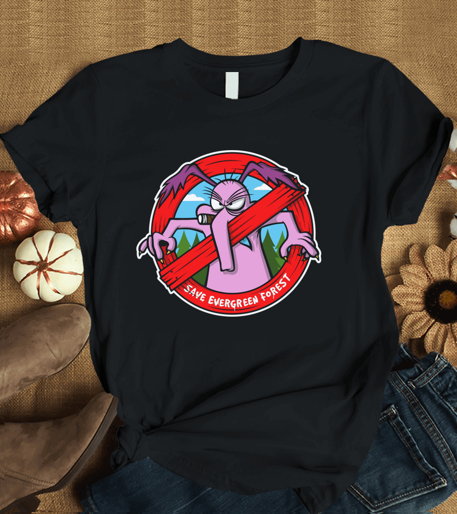 Save Evergreen Forest Cartoon Creature Protest T-Shirt