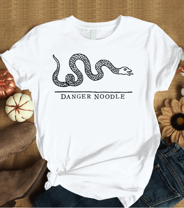 T-Shirt: Danger Noodle Snake Black and White Line T-Shirt Danger Noodle Snake Black and White Line T-Shirt