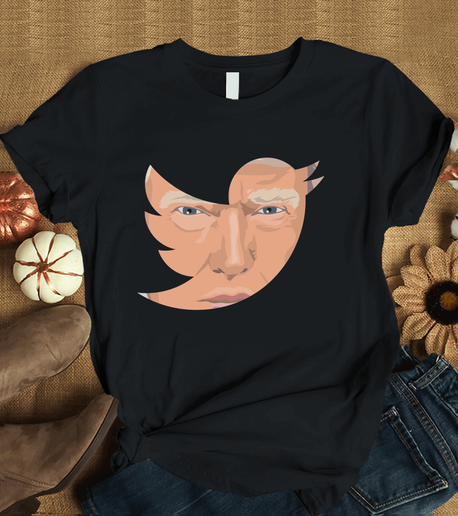 Trump Face Inside Twitter Bird T-Shirt