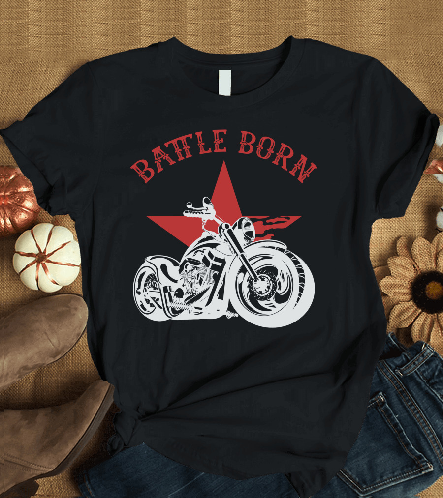 Battle Born Motorcycle with Red Star T-Shirt