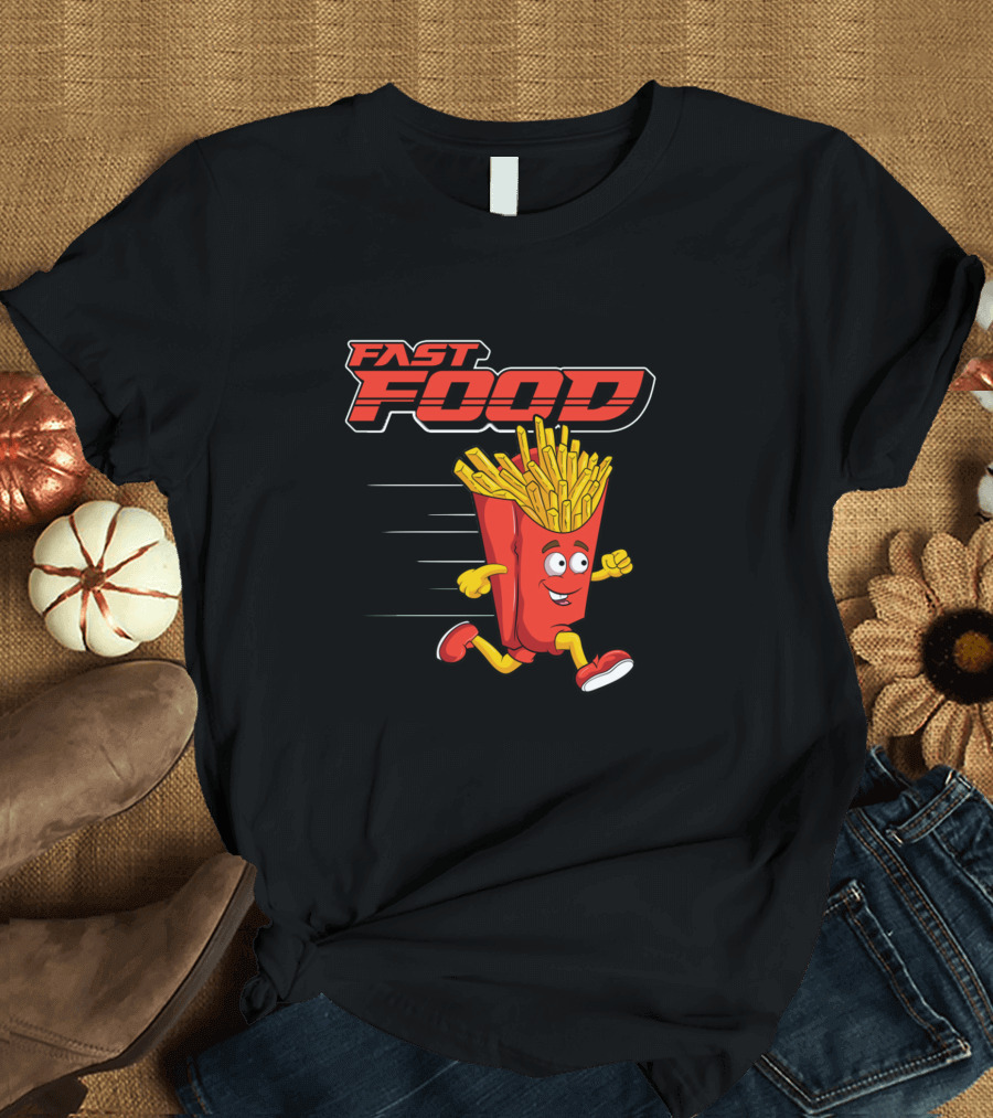 Fast Food Running French Fries Punny T-Shirt