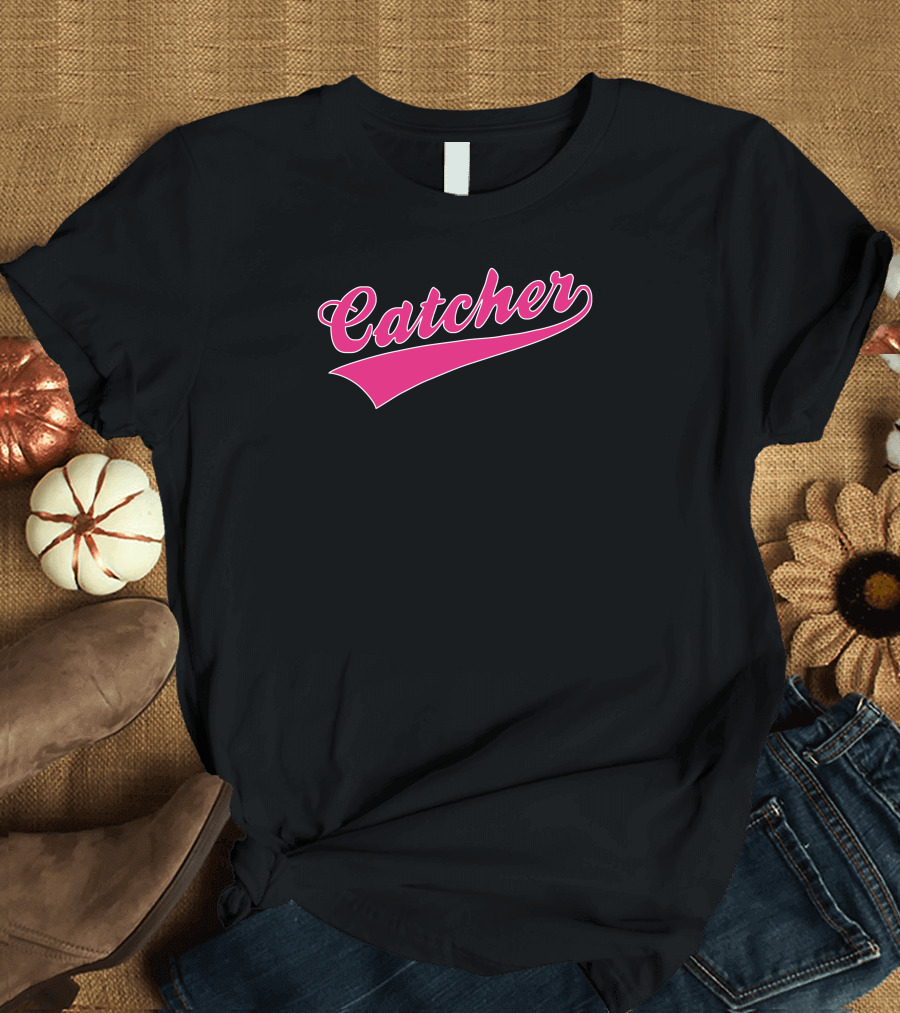 Catcher Gay Pride Baseball Script T-Shirt