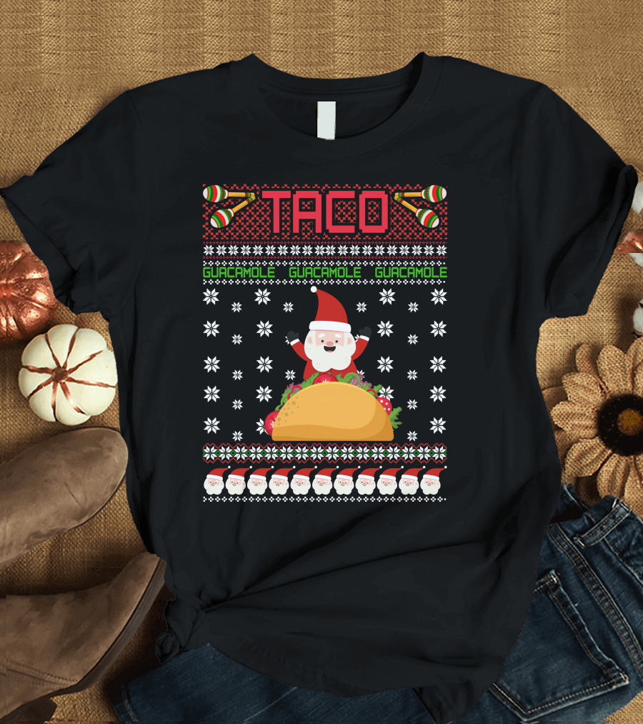 Taco Santa Guacamole Festive T-Shirt