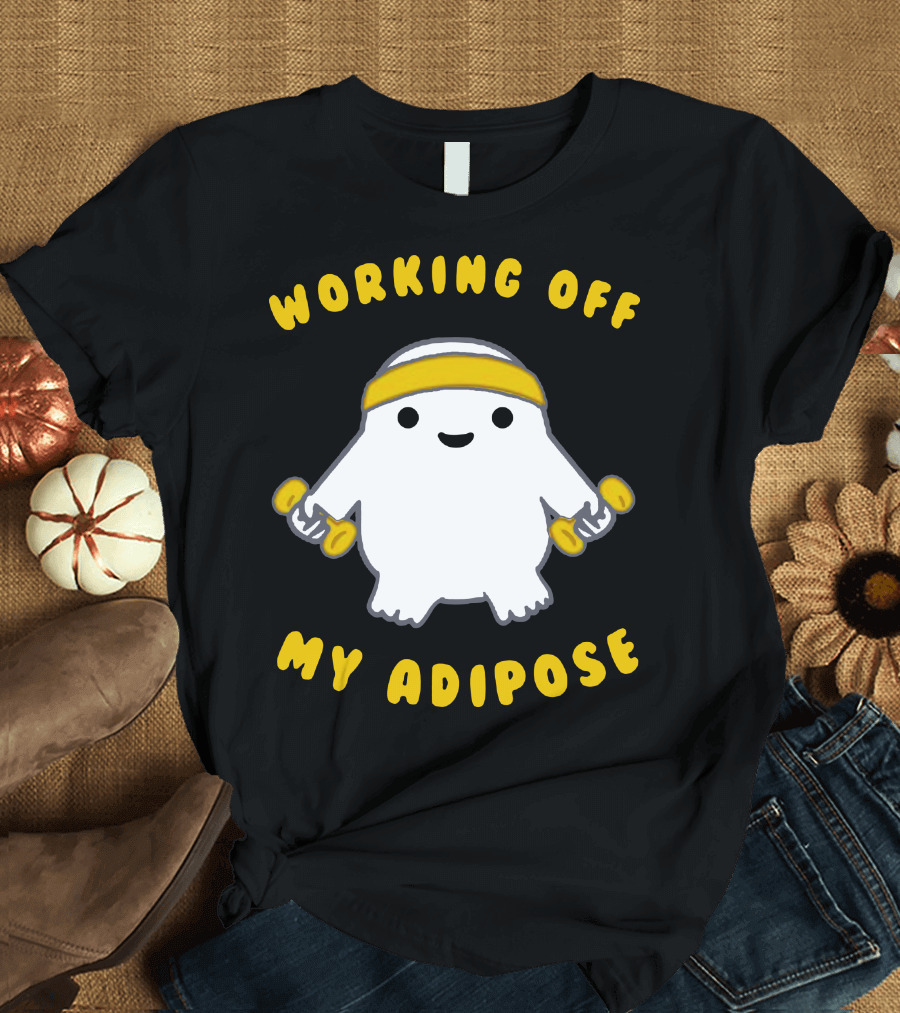 Working Off My Adipose Cute Exercise Alien with Dumbbells T-Shirt