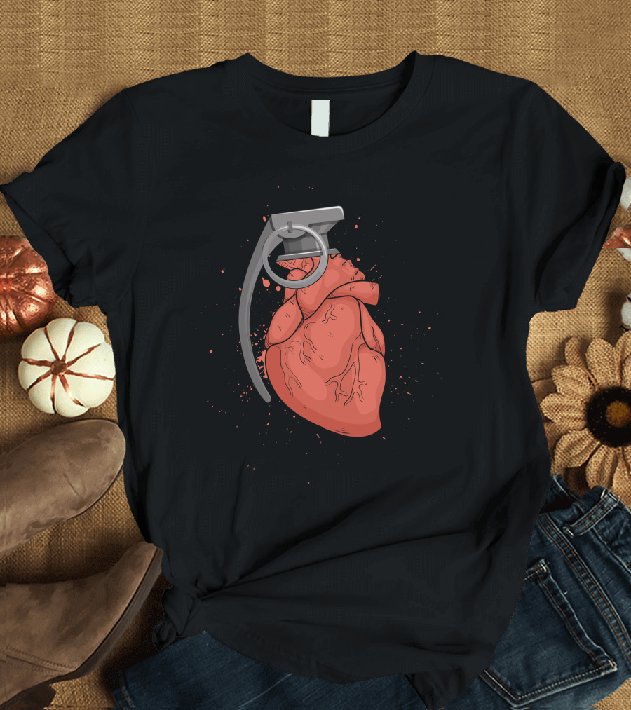 Heart Bomb Grenade T-Shirt