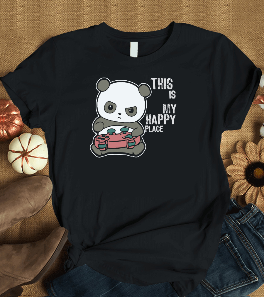 This Is My Happy Place Panda Video Game Controller T-Shirt